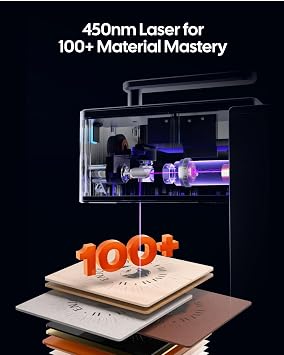 LaserPecker LP2 Pro Laser Engraver with Standard Enclosure Safeguard and Roller, Portable Laser Engraving Machine Laser Class 1 Safety, Precision 0.05mm, 600mm/s for Wood Kraft Paper Leather etc.