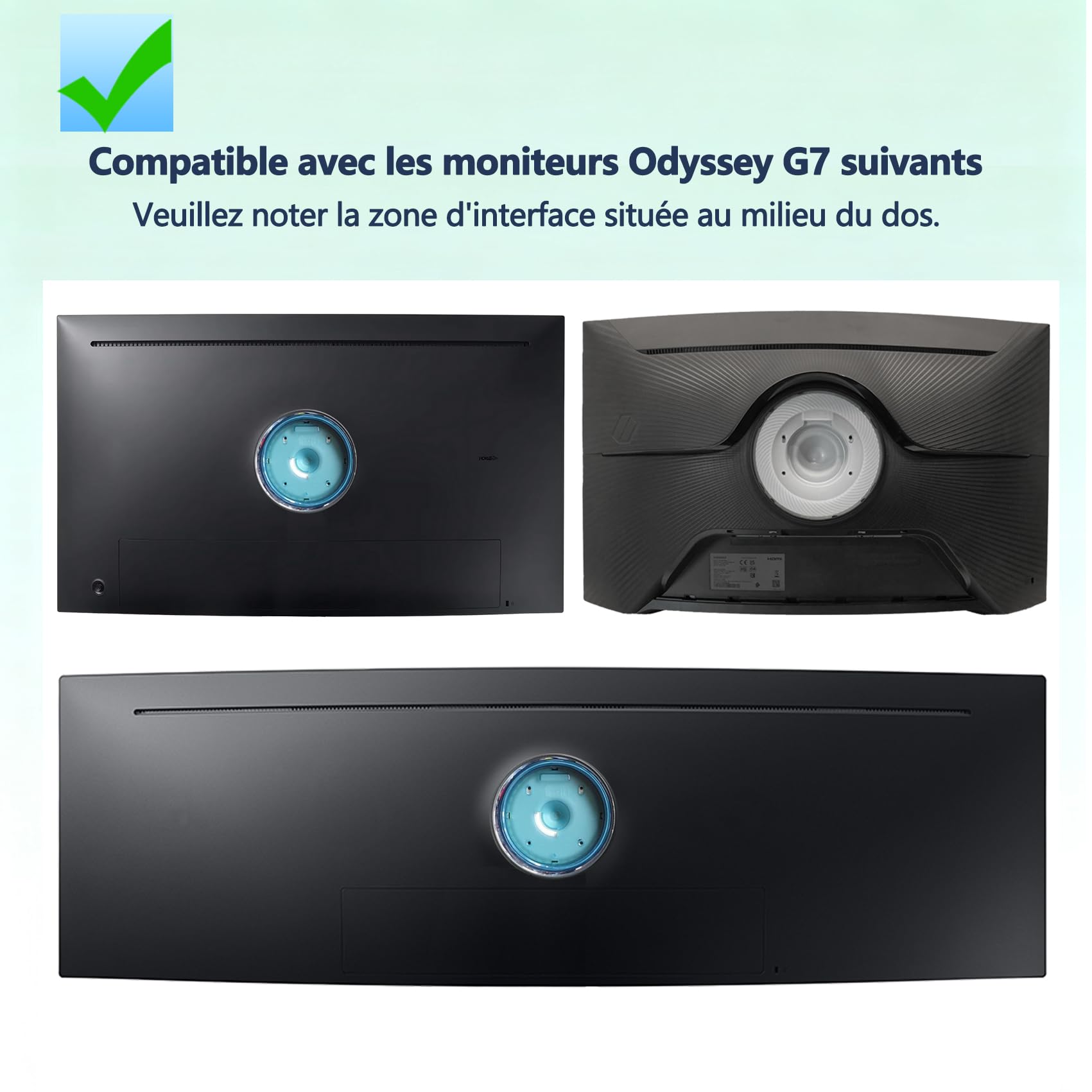 Support Odyssey G7 VESA Compatible avec Samsung Odyssey Odyssey G6 G7 Moniteur for G65B G70A G70B G75NB G75T G77T CJ890 CRG9 CHG90 S95UA (Tous Les Moniteurs de 43 Pouces ne Peuvent Pas être Utilisés)