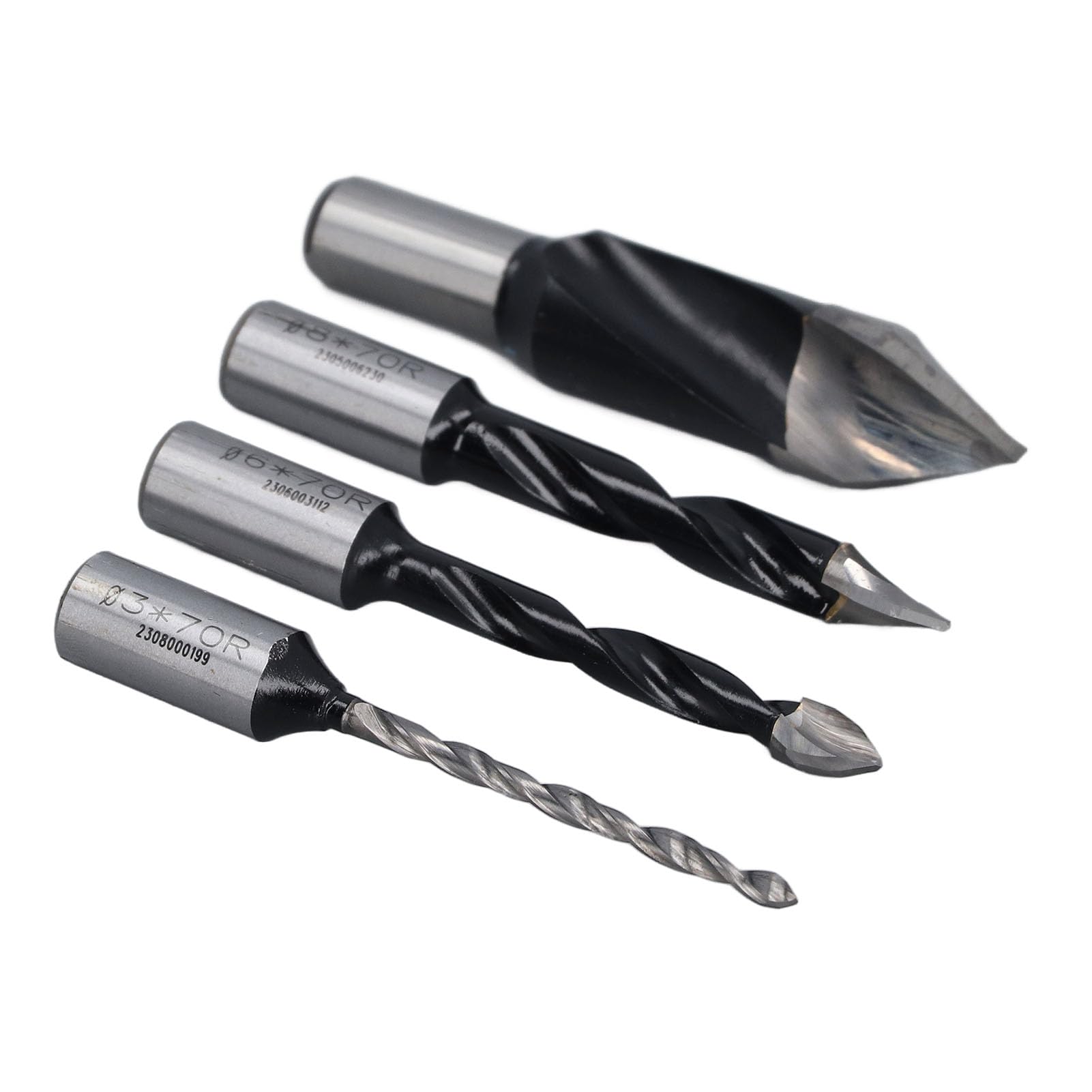 Juego de brocas HSS de 4 piezas, 2 flautas, 3, 6, 8, 15 mm, fresa, brocas para carpintería de acero de alta velocidad para proyectos de perforación de madera contrachapada de