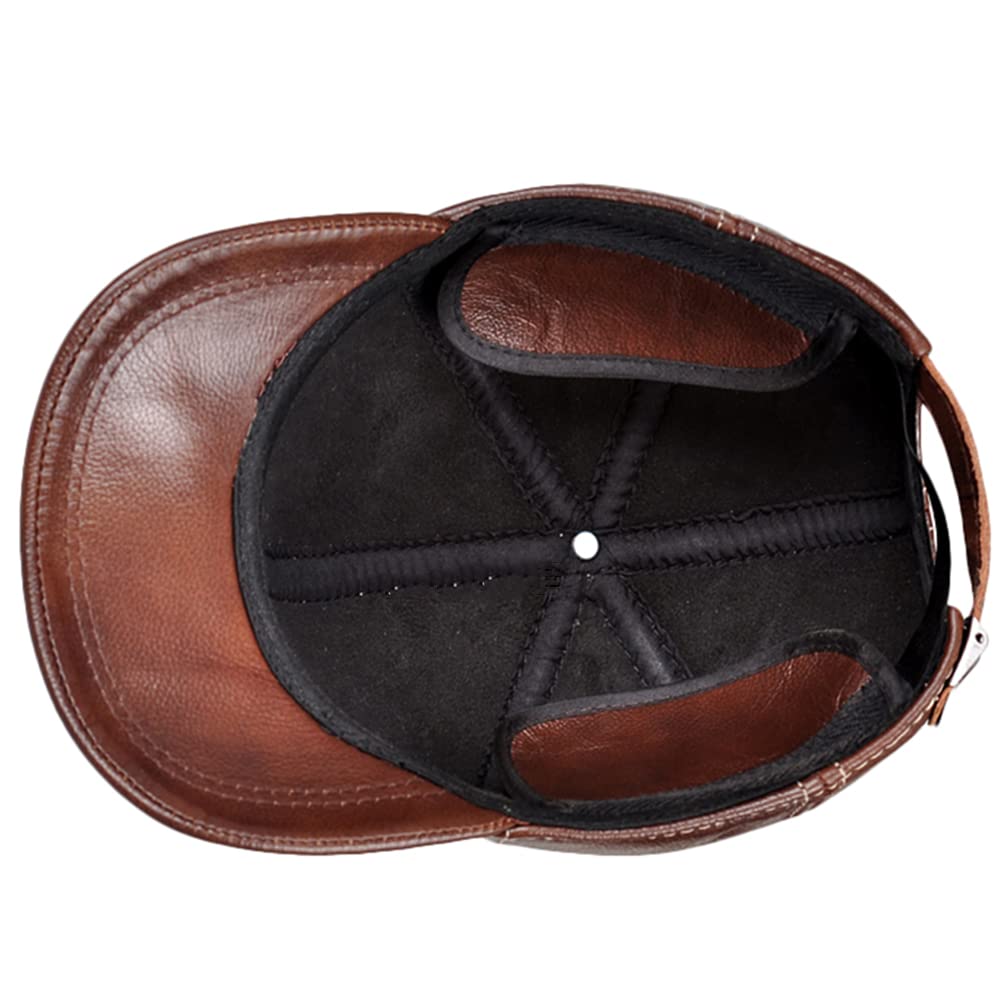 DongBao Gorra de Béisbol de Cuero para Hombre, Otoño Invierno,Sombrero Al Aire Libre,Gorra de Camionero