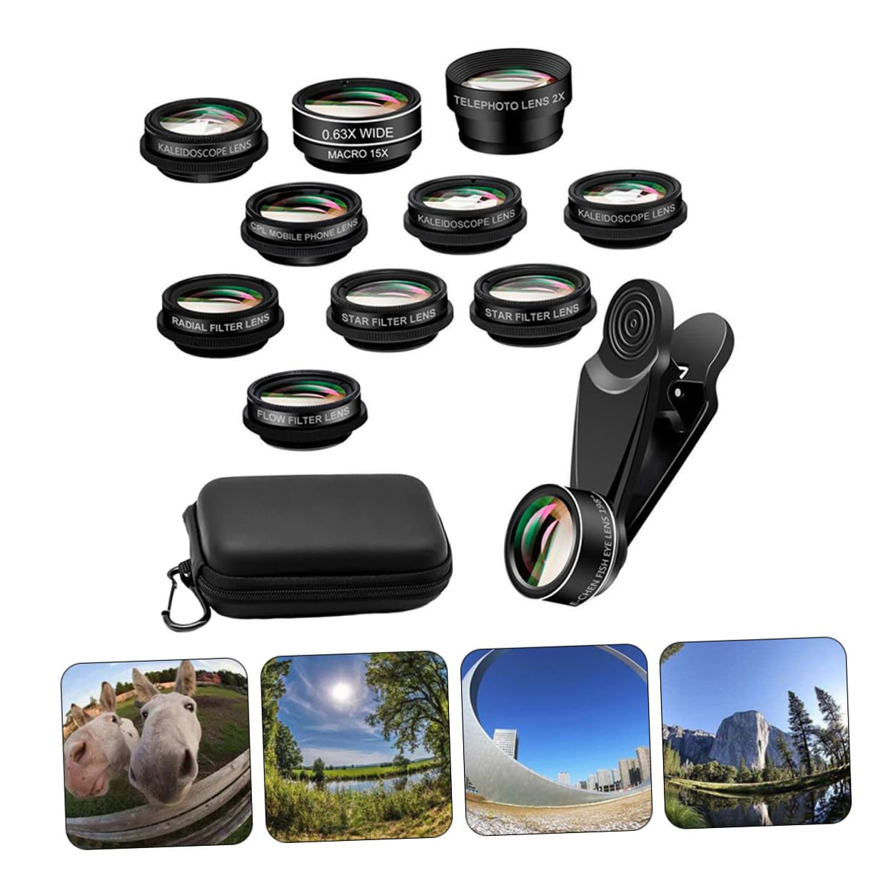 Tofficu 1 Juego Kit de Lentes para Teléfono Móvil Lentes Macro y Gran con Accesorios Compatible Smartphones y Bolsa de Almacenamiento