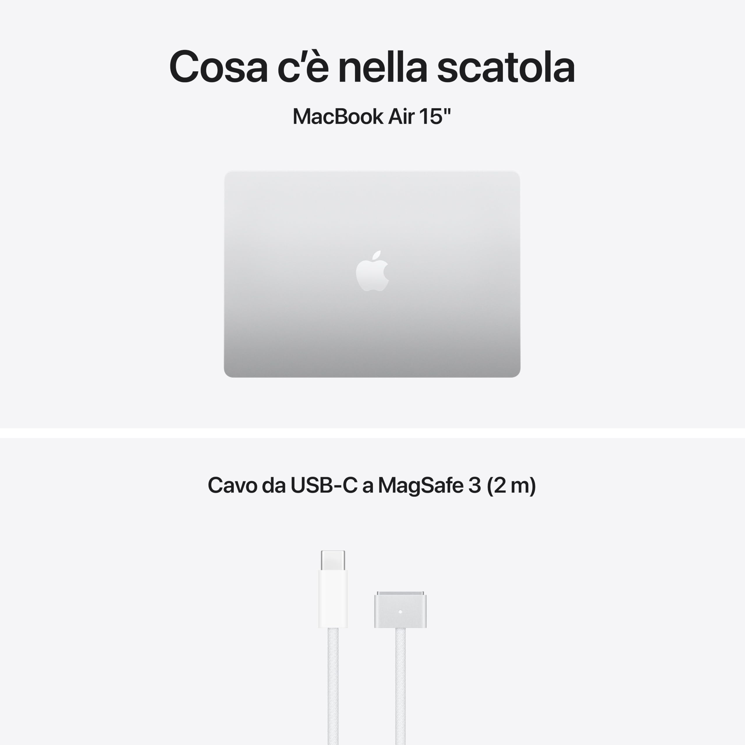 Apple MacBook Air 15'' con chip M5: progettato per l’AI, display Liquid Retina da 15,3'', 24GB di memoria unificata, 1 TB di archiviazione SSD, 10 CPU, 10 GPU, Wi Fi 7 – Argento