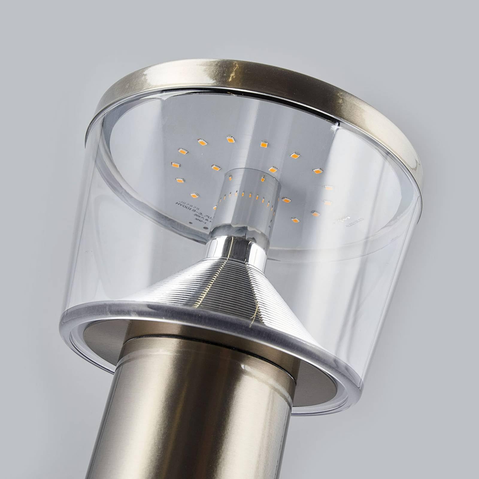 Lindby LED Solarleuchten Antje mit Bewegungsmelder (spritzwassergeschützt (Modern) in Alu aus Edelstahl (1 flammig,) - Solarlampe Solarleuchte Garten
