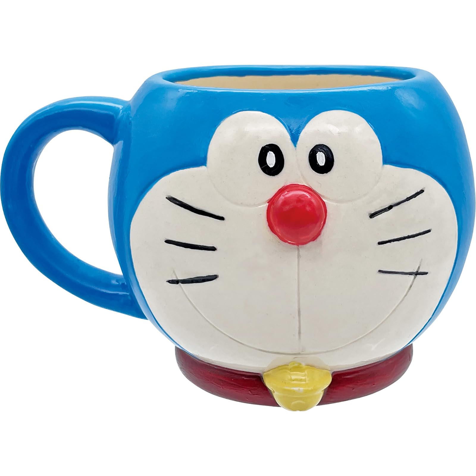 Doraemon Round Face Mug 11oz Blue Porcelain Coffee Cup Made in Japan