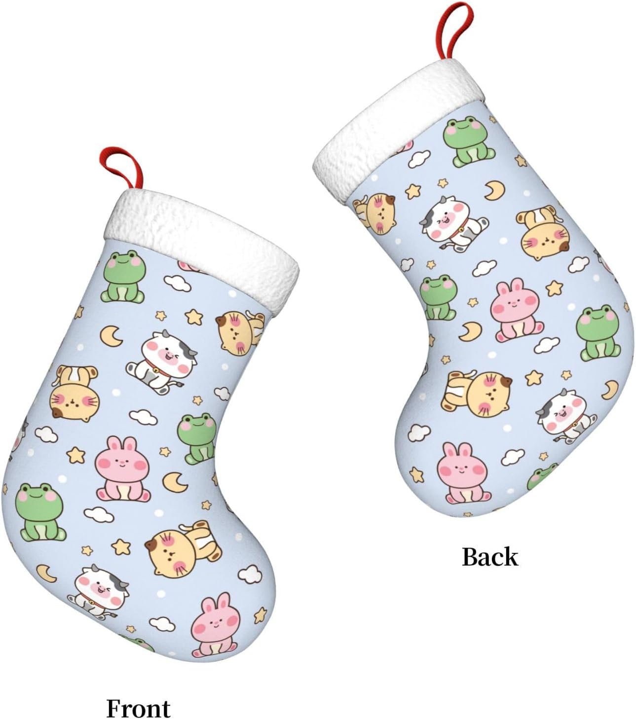 Mint Green Bat Silhouette Christmas Stocking with Plush Cuff