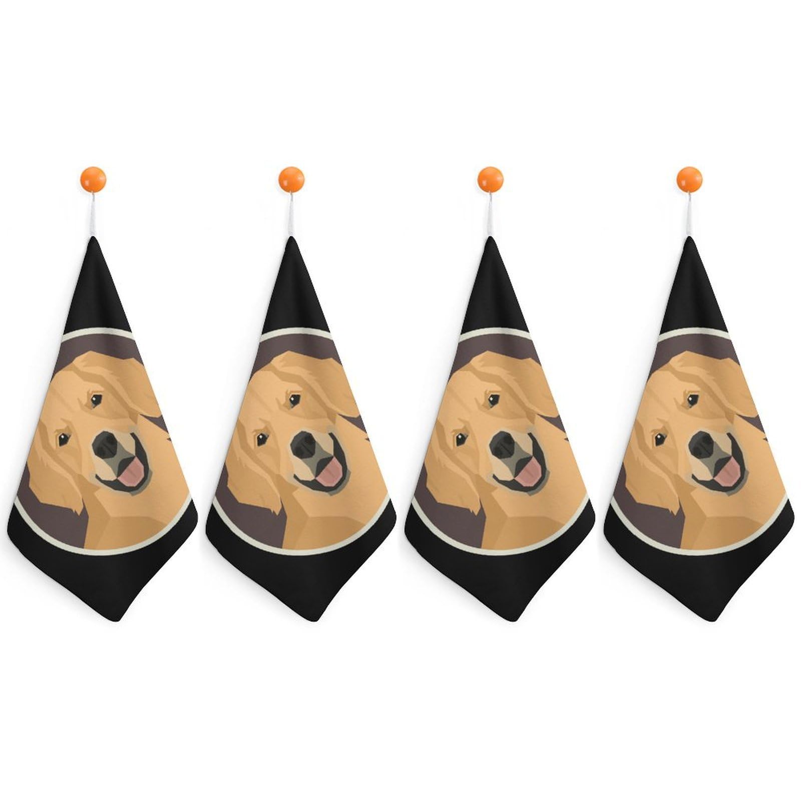 CGSBNGHA Gold Dog Retriever Hand Towel Hanging Face Towels Cleaning Cloths Handkerchief for Bathroom Kitchen