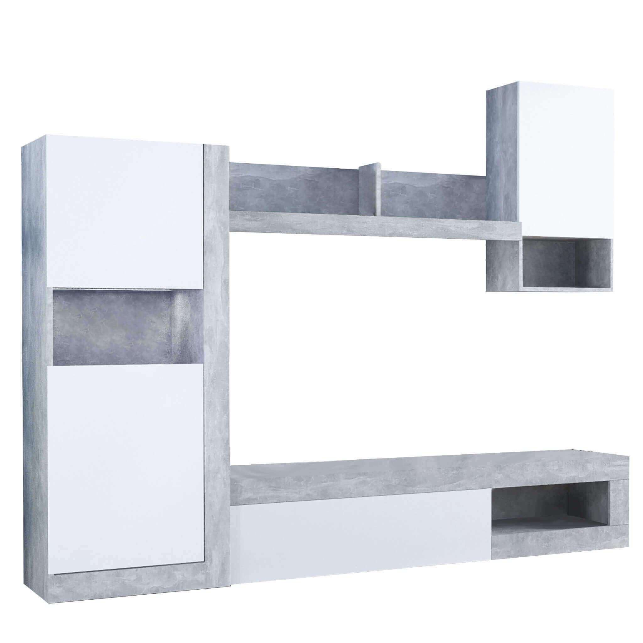 Parete Attrezzata Moderna Per Soggiorno - Porta TV, Design Contemporaneo, 207x34x170 Cm - Foto 8