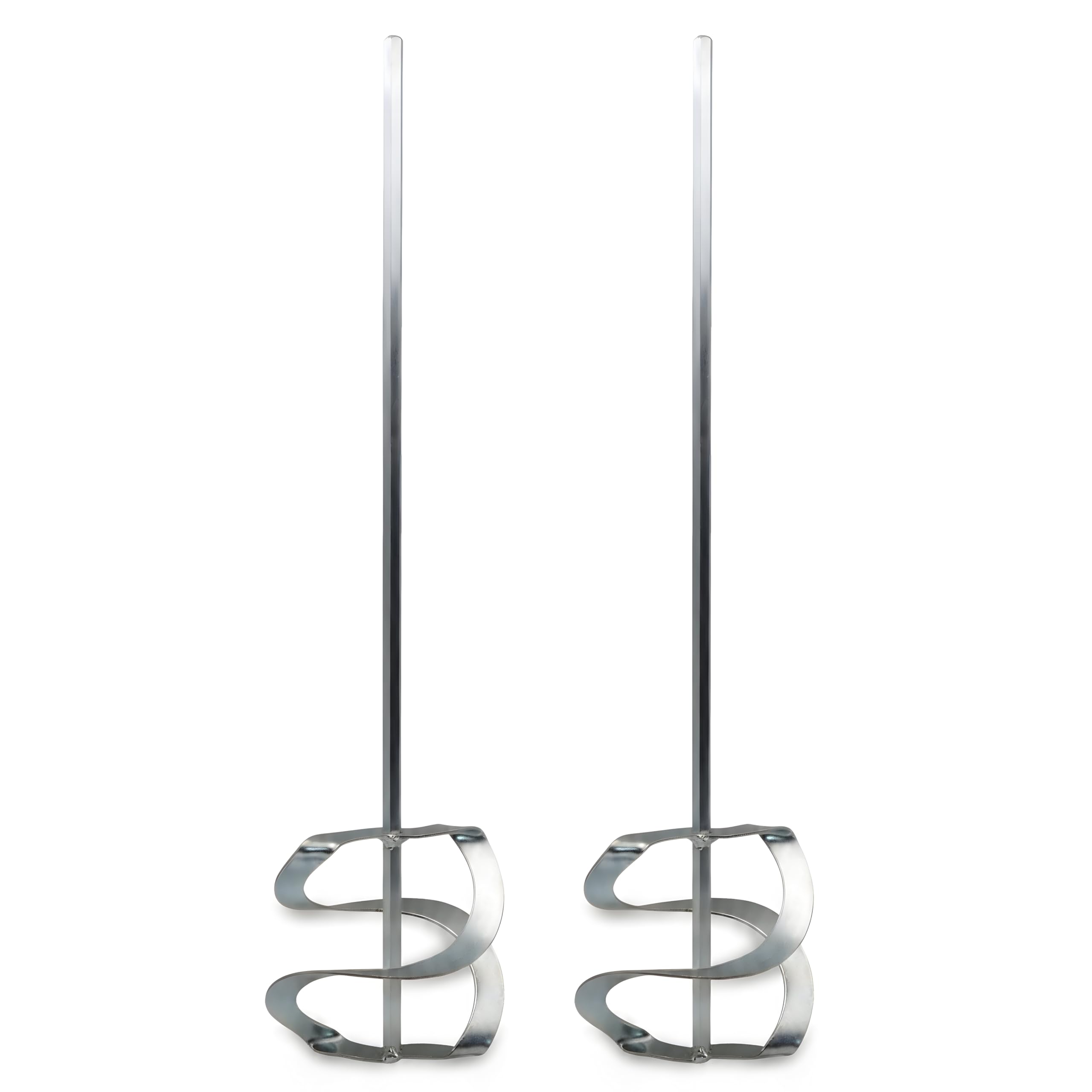 DEWEPRO® Set di 2 Miscelatori a Spirale in Acciaio Galvanizzato Ø150x600 mm – Fruste Miscelatrici Professionali per Malta, Collanti, Resine Epossidiche e Materiali Pastosi