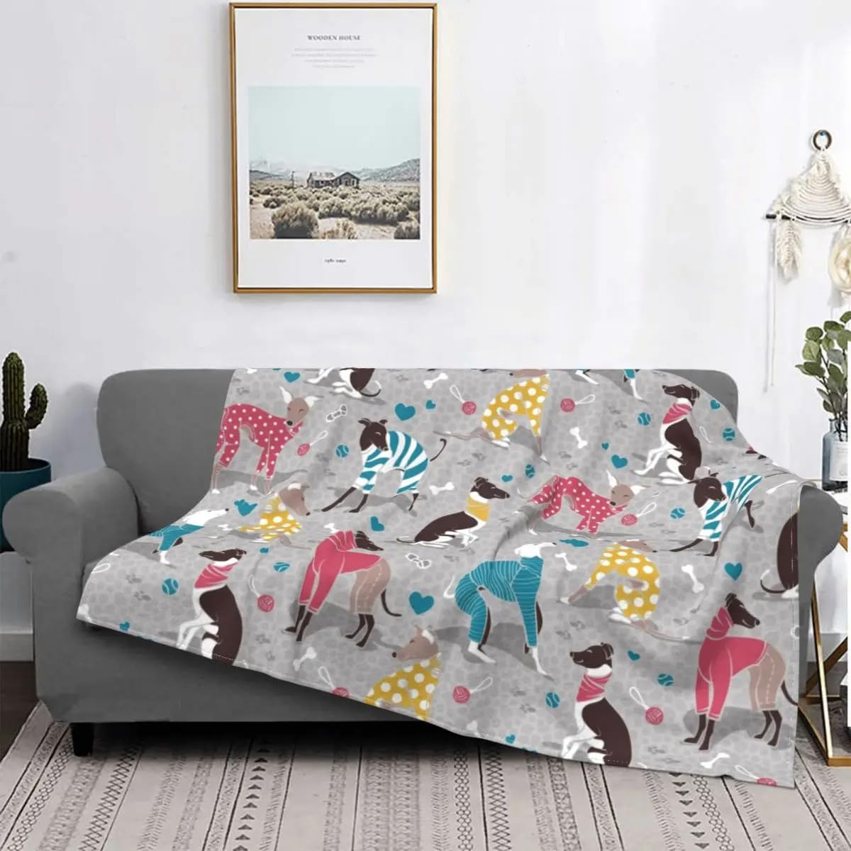Couverture imprimée Greyhound Hound en taille XL 240x220cm