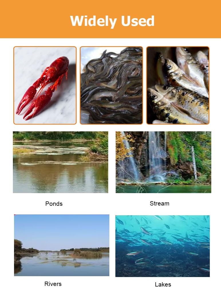 Trampa for camarones y cangrejos de 7,9 a 52,5 pies de Largo, trampas for Peces, Red de Pesca de Agua Salada, Captura automáticamente más Peces fácilmente