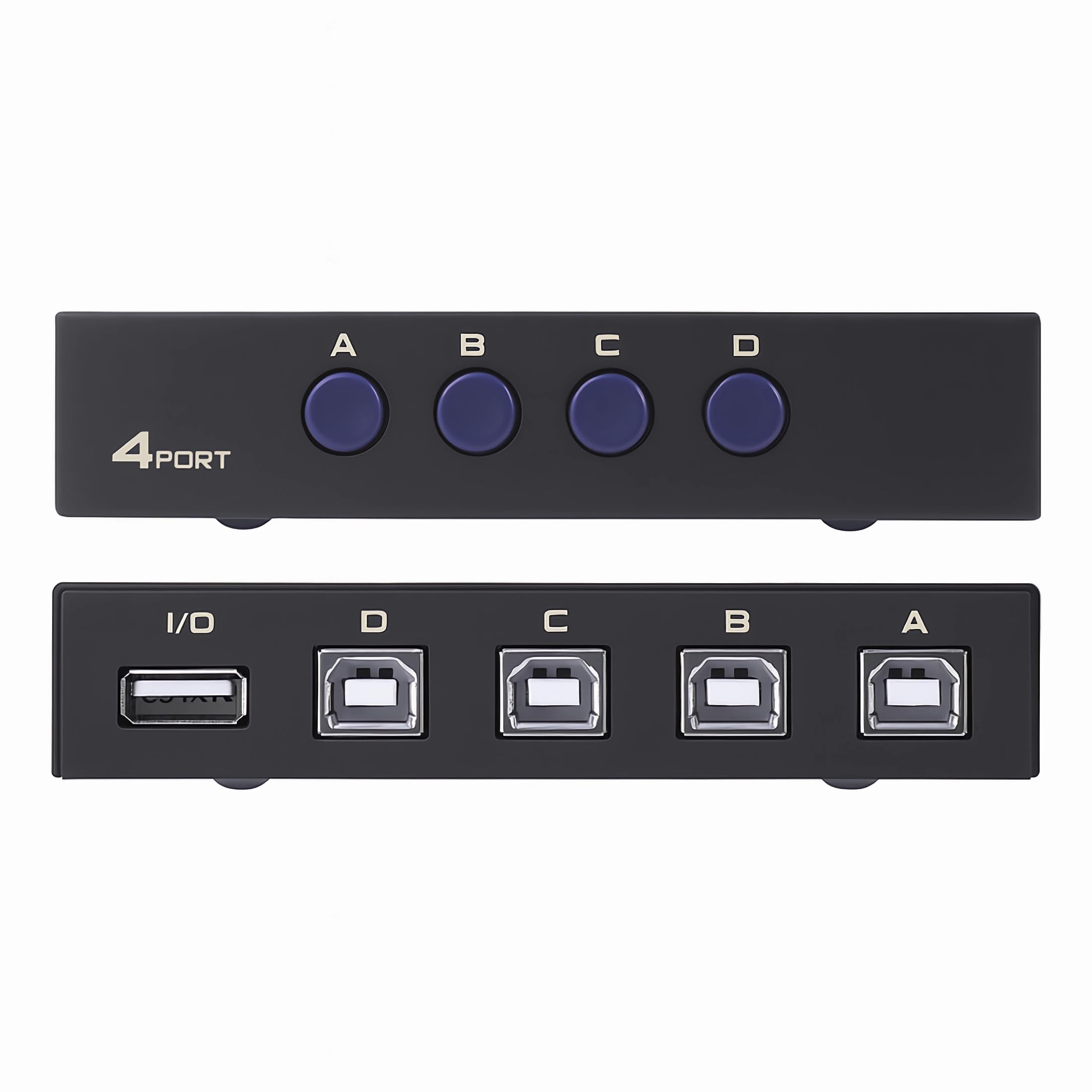 E06CS USB 2.0 przełącznik 4-portowy – przełącznik KVM 4 w 1, do urządzeń USB, kompatybilny z laptopami, komputerami, drukarką, skanerem, pamięcią USB i czytnikiem kart