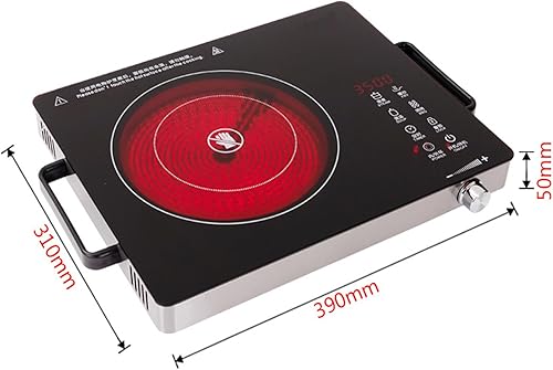Miniatura 7 de Estufa eléctrica de cerámica de 220 V, 3500 W, placa eléctrica de un solo quemador para cocinar, control táctil portátil, encimera eléctrica de