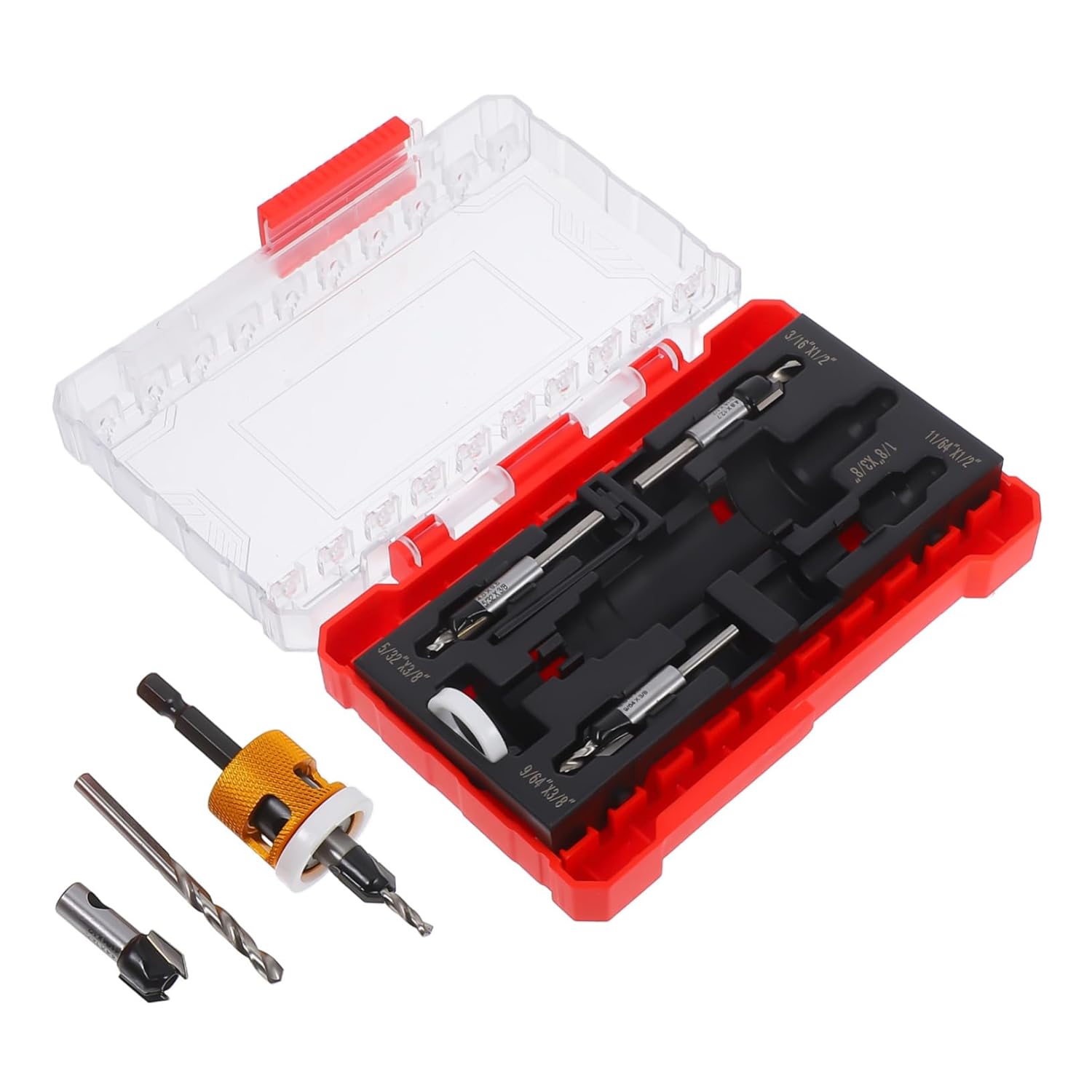 Countersink Drill Bit Set with Depth Stop for Woodworking Sinker Bits for Accurate Drilling and Secure Screw Installation for Beginners and Experienced Users