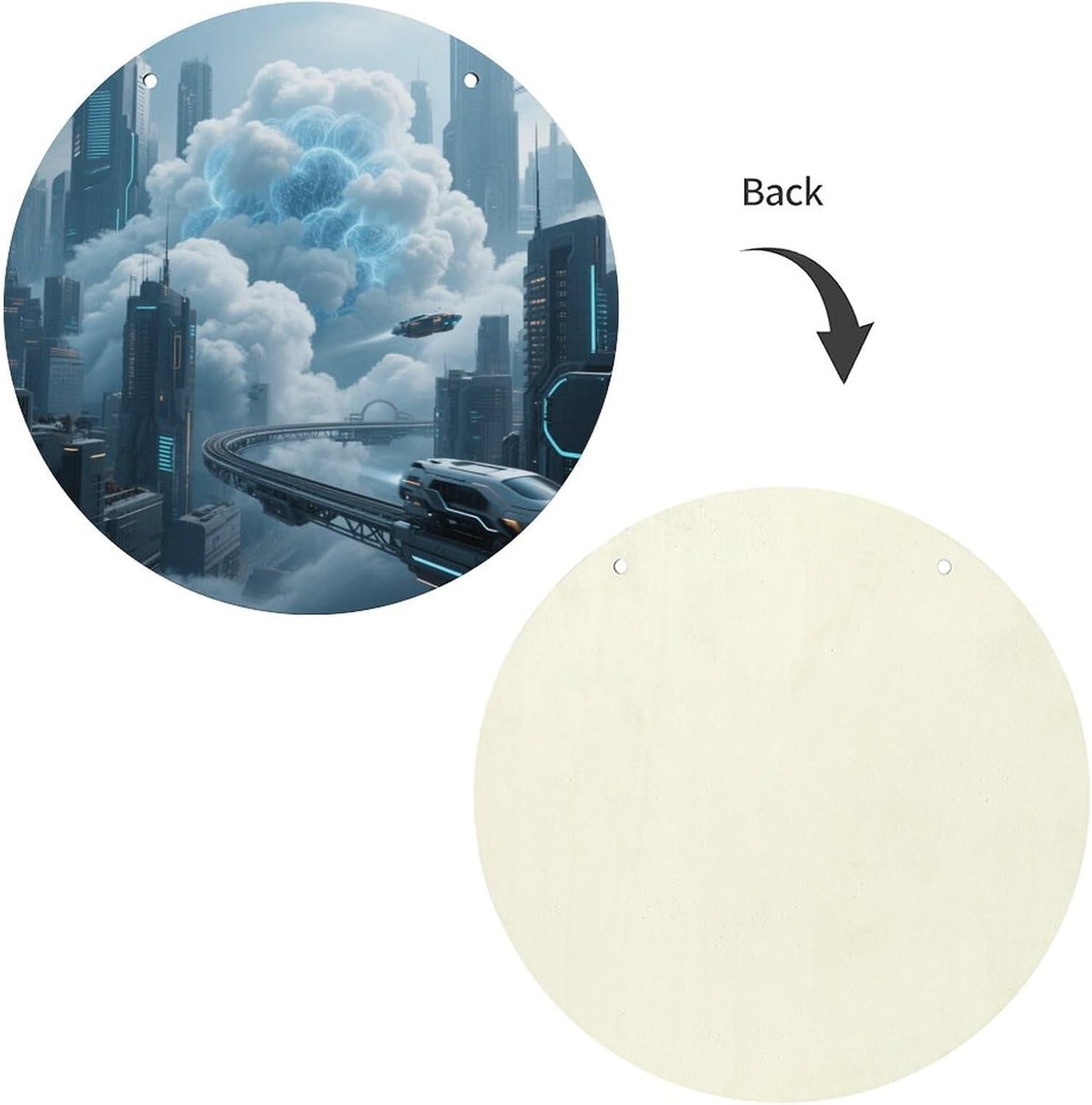 Technological City Painting Wood Painting