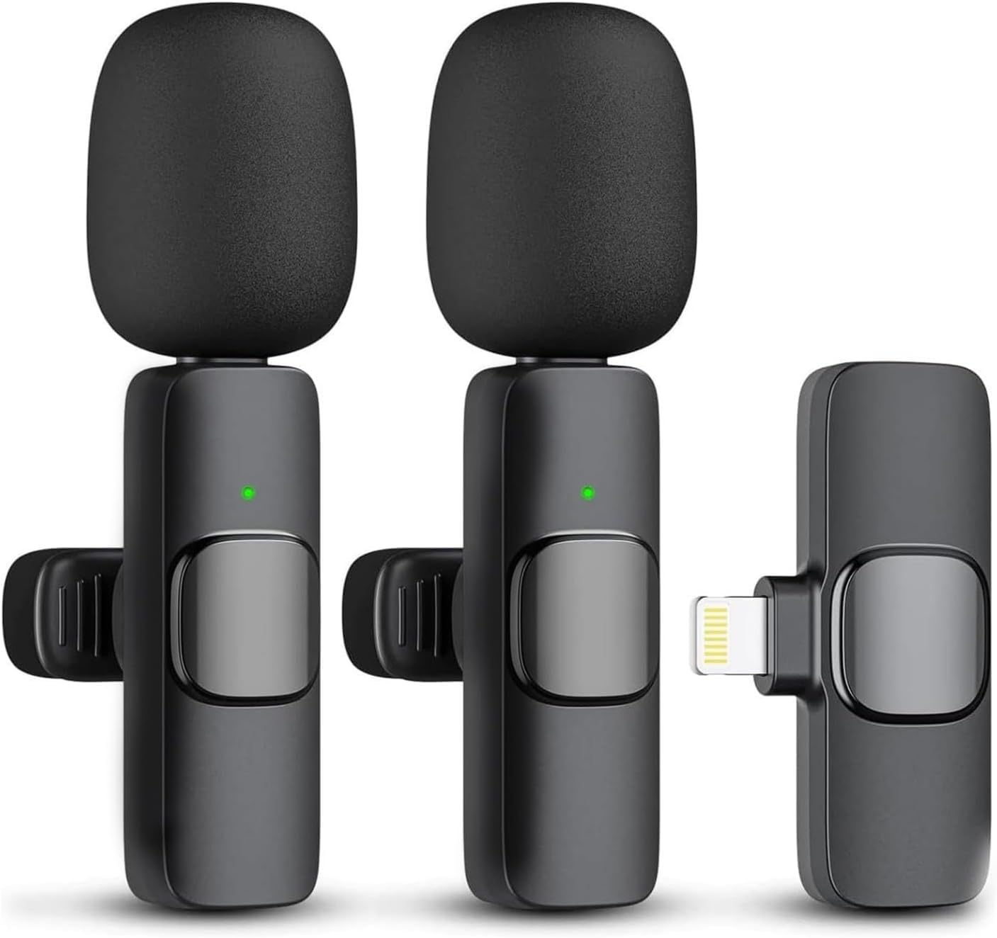 Houmt Microphone for iPhone - Wireless Lavalier Microphone for iPhone iPad - 2.4G Ultra Low Delay - iPhone Mini Microphone - iPhone Microphone for Video Recording, Interview, Vlog (2 in 1)