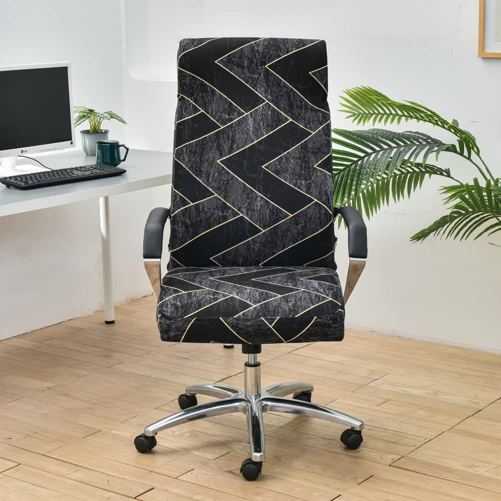 Housse de Chaise de Bureau Housse de Chaise d'ordinateur Rotatif Extensible Couvre Chaise pivotante imprimée pour Chaise de Bureau