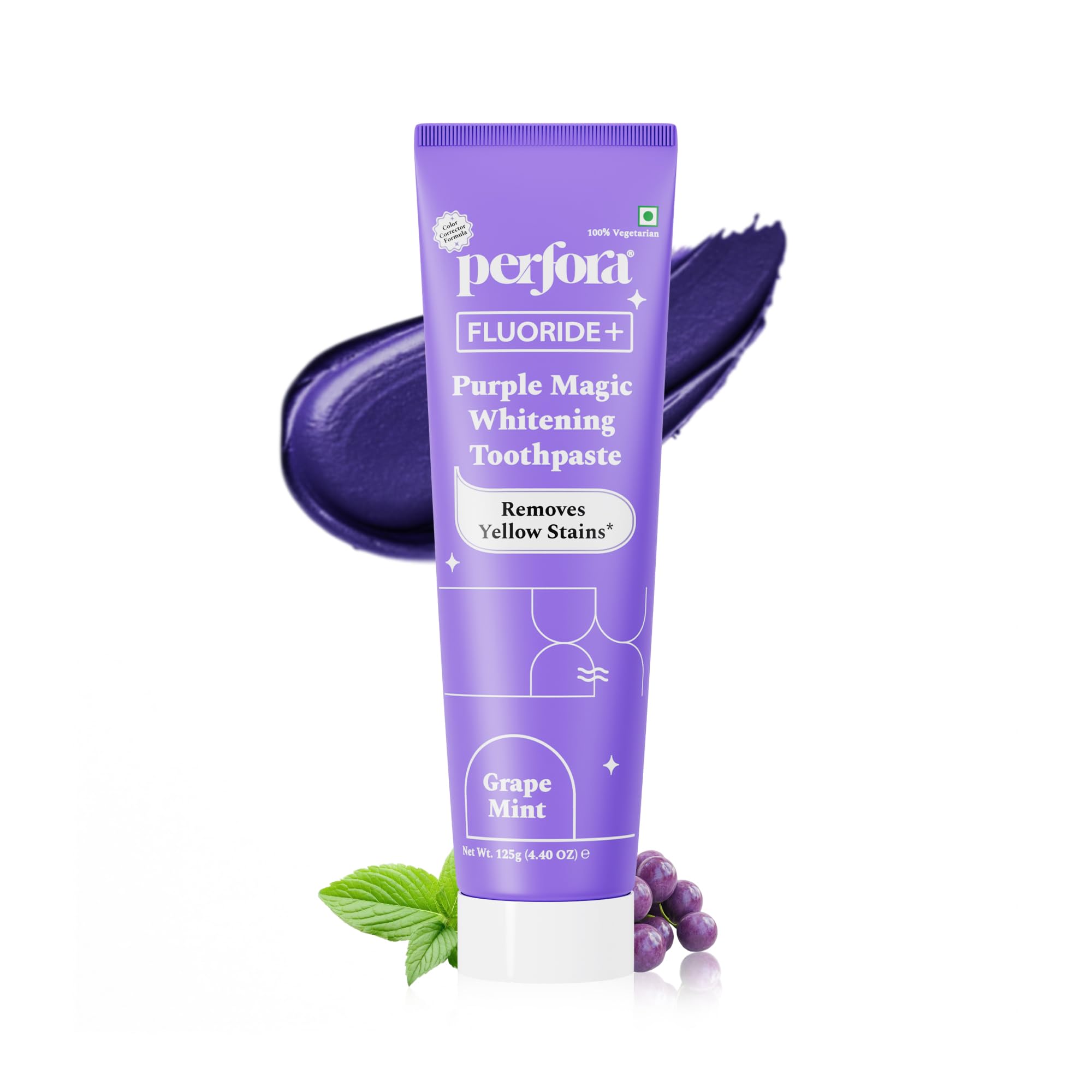 Perfora Purple Whitening Toothpaste-125g | v34 Colour Corrector For Teeth | Purple Toothpaste For Teeth Whitening | Teeth Stain Remover | Enamel Safe & Effective Teeth Whitener Oral care | Grape Mint-image-30