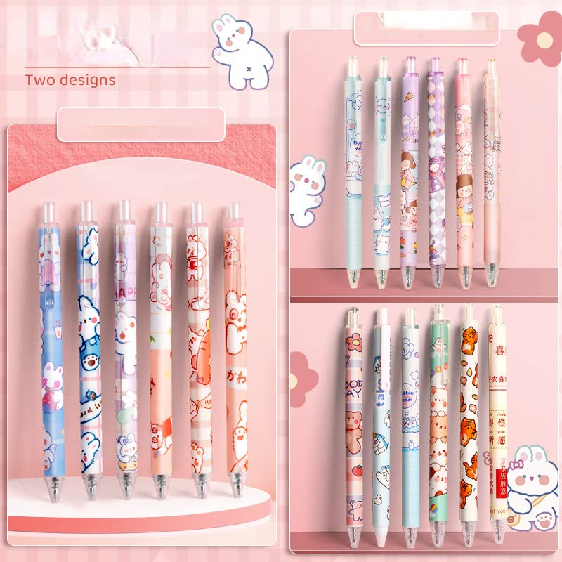 4 Penne Gel Kawaii Con Motivi Che Cambiano – Punto 0.5mm – Inchiostro Nero