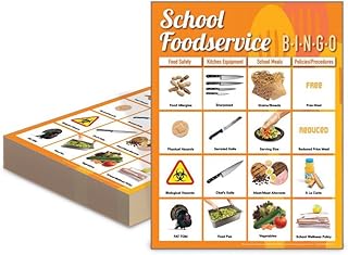 School Nutrition Employee Training Game | School Foodservice Bingo | Set of 30-8 1/2" x 11" Laminated Bingo Cards