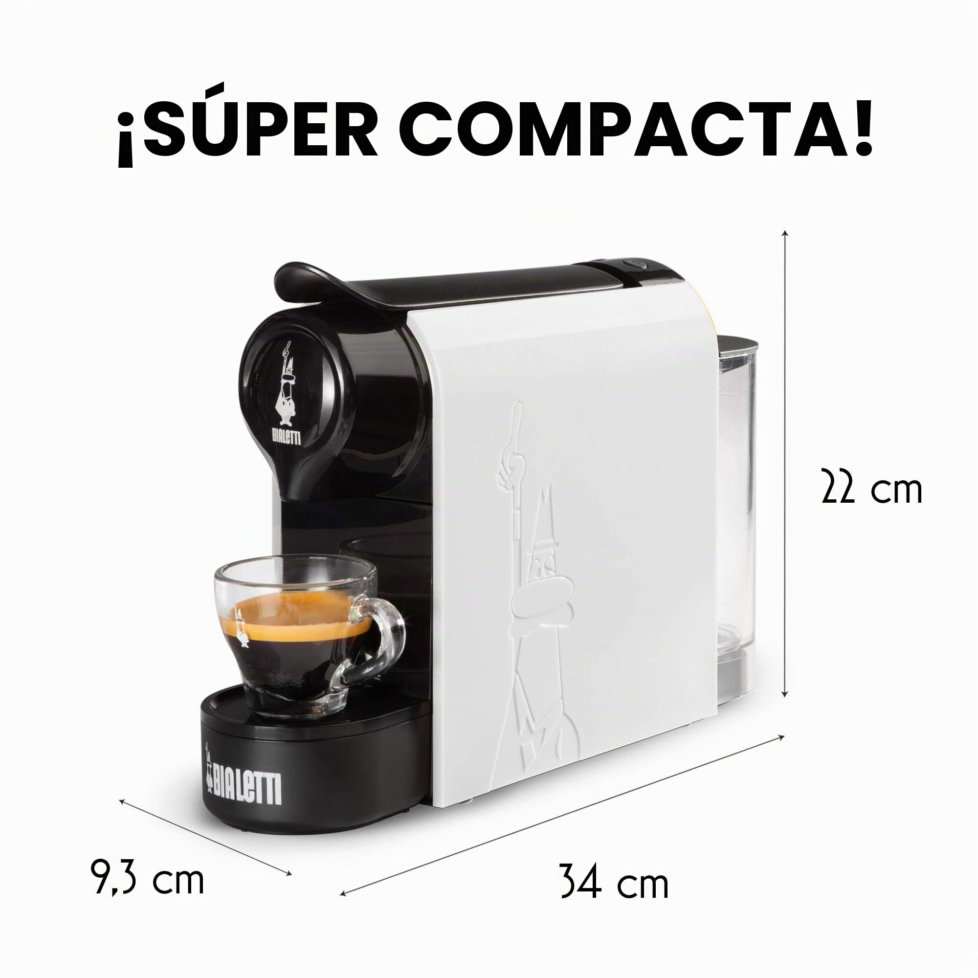 Bialetti Gioia, Máquina de espresso con 32 cápsulas, funciona exclusivamente con cápsulas, blanco