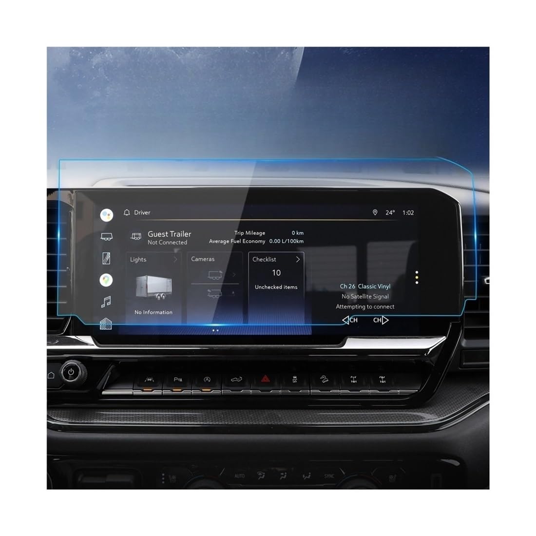 Verre trempé Silverado 2024 accessoire protection navigation