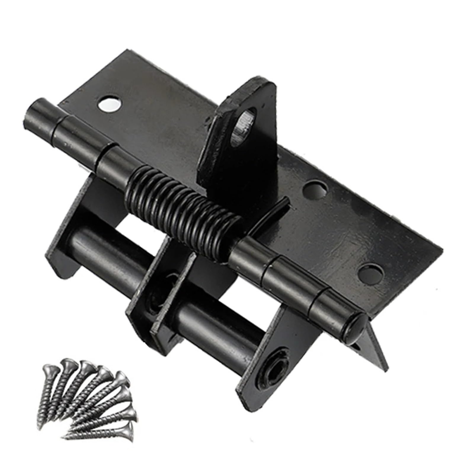 Axylqjvznc Black 4-Inch Self-Closing Spring Door Hinge With 90-Degree Hold, Rust-Resistant For Interior Doors