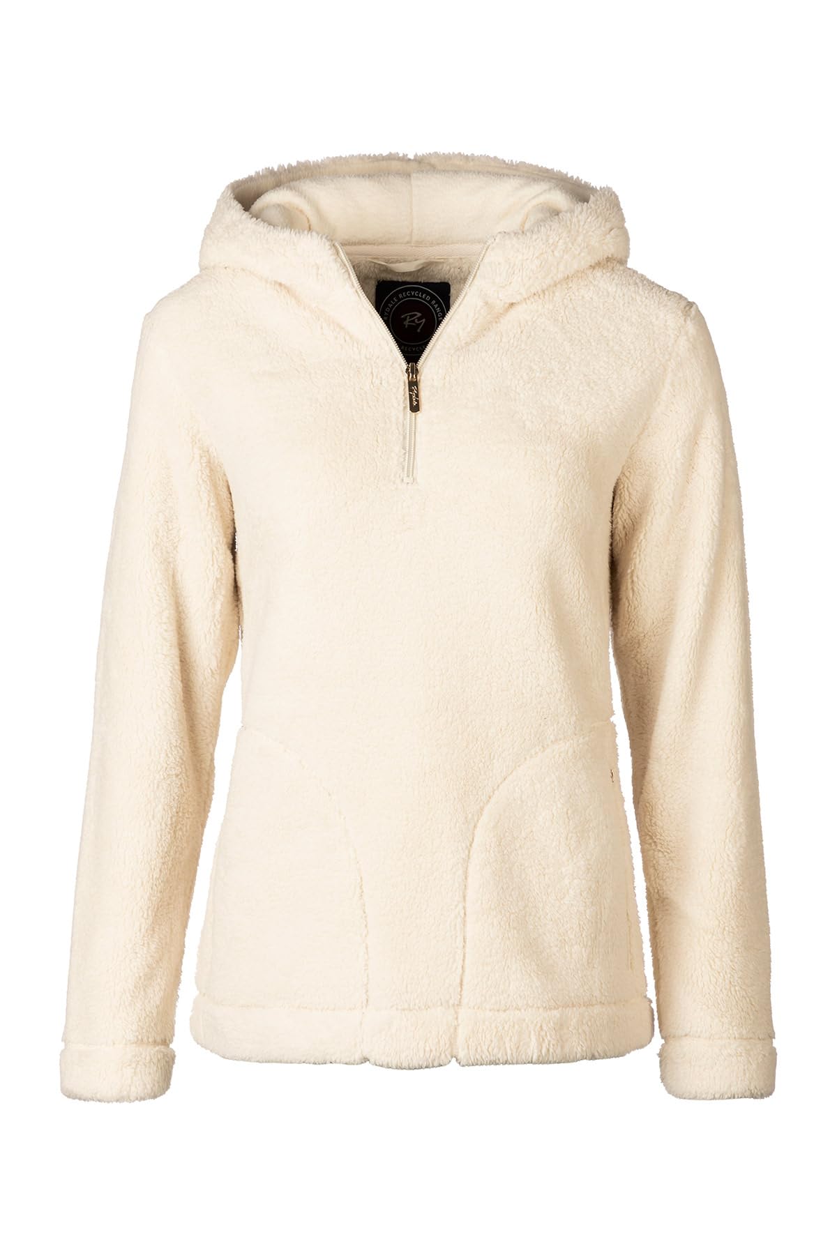 Rydale Women's Cream Plush Fleece Hoody Recycled Fluffy Fleeces Hoody Jumper Hooded (Uk, Numeric, 16, Regular, Regular, )