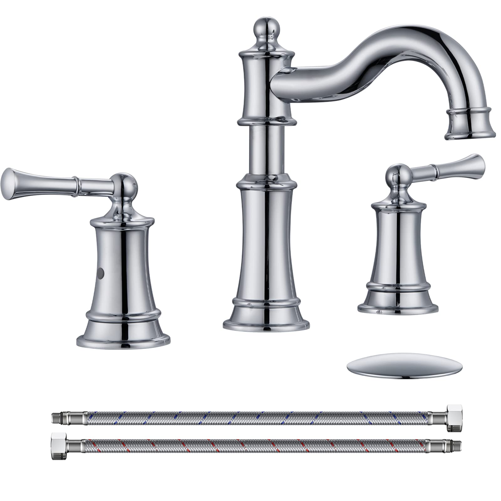 Snapklik.com : WINKEAR Roman Bathroom Sink Faucet 3 Holes Chrome 2 ...