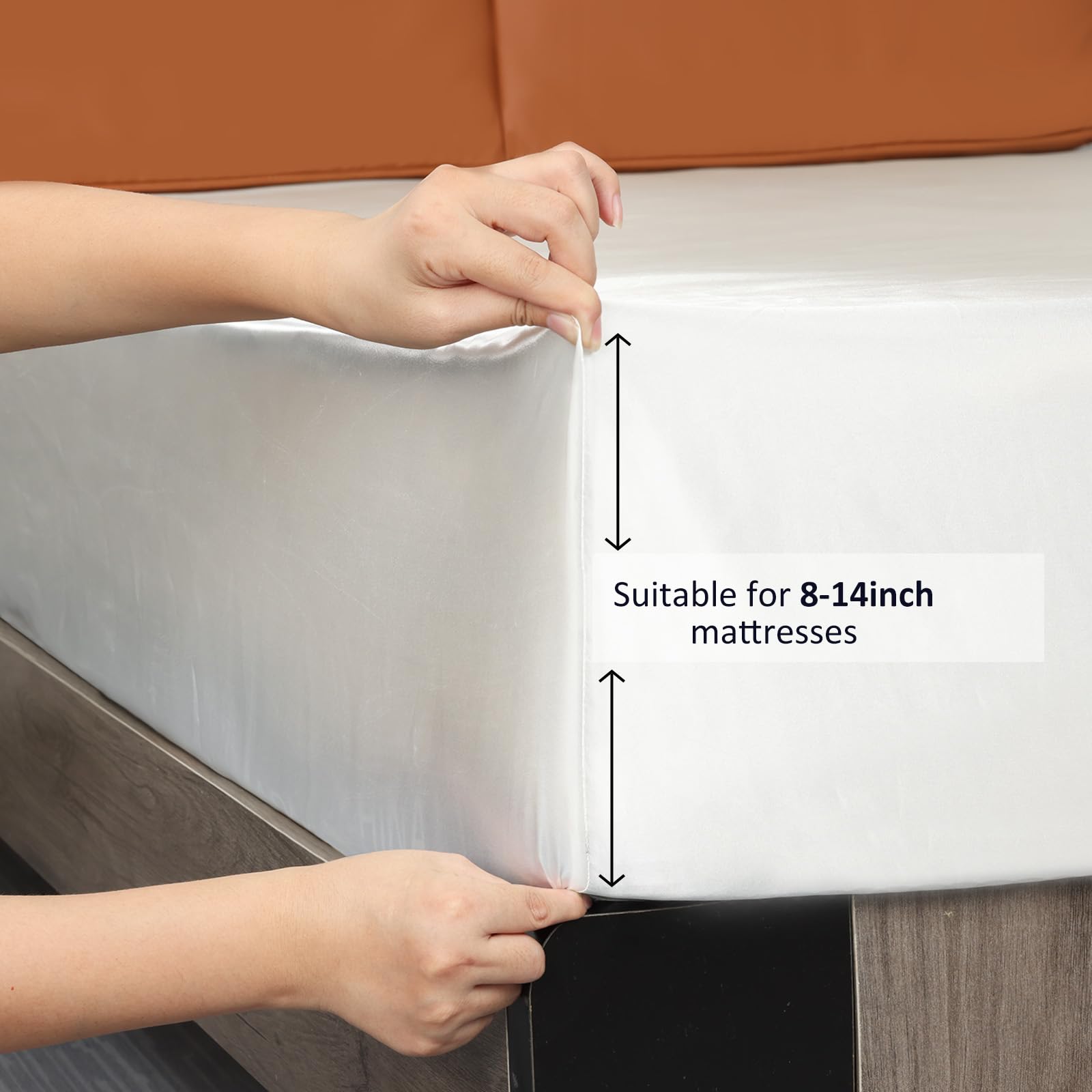 Lirex Satijnen Hoeslaken, Luxe Zijdezachte Polyester Beddengoed, Zacht Hoeslaken met Diepe Hoek, Matras Bedekking(Wit,200x200x36 cm Lirex Satijnen Hoeslaken, Luxe Zijdezachte Polyester Beddengoed, Zacht Hoeslaken met Diepe Hoek, Matras Bedekking(Wit,200x200x36 cm