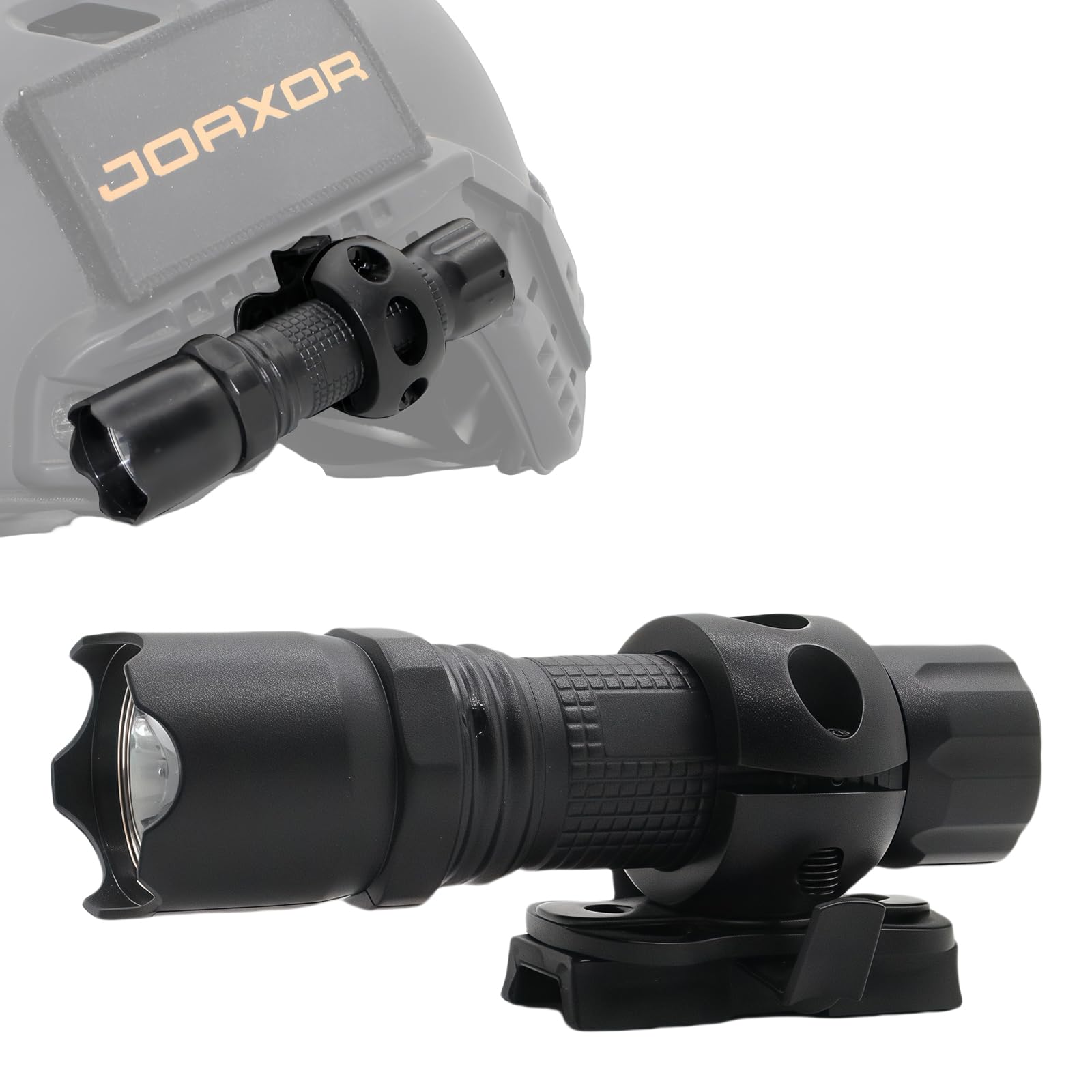JOAXOR Rechargeable Mini Zoomable Tactical Helmet Light with Strobe/Strong/Low Lamp Include Fast Helmet Clip Rail 100 Lumens for Outdoor Cycling Hiking (Rechargeable)