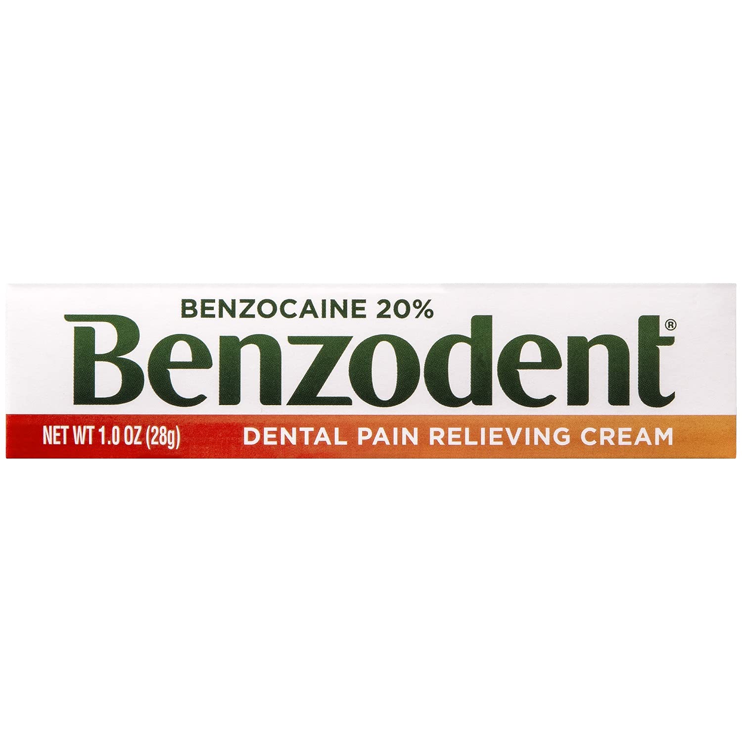 Benzodent Dental Pain Relieving Cream Topical Anesthetic, 1 Ounce Tube
