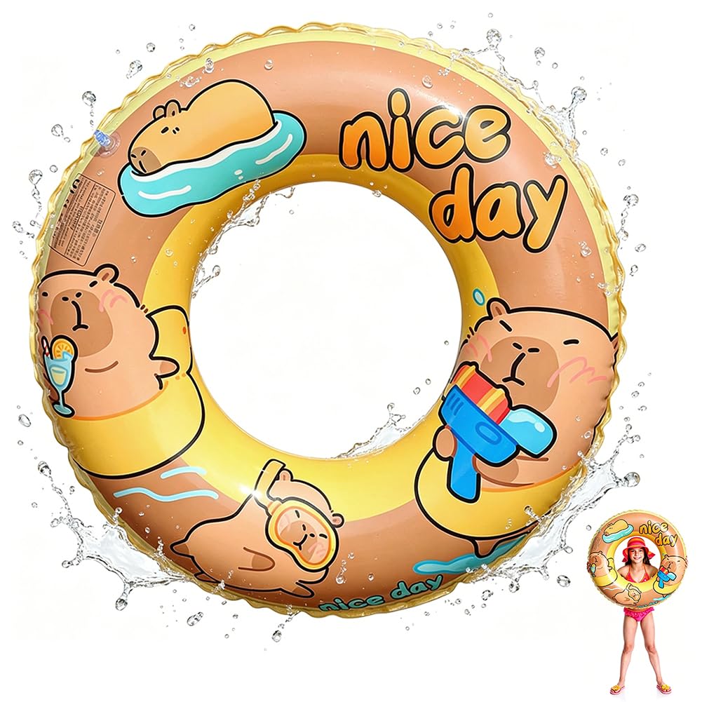 Inflatable Pool Floats, Capybara Swimming Ring, Swim Tube Ring, Pool Beach Floats, Summer Water Swim Tubes, Floaties Toys, for Adults Swimming Pool Water Sports Summer Beach Party — image 1