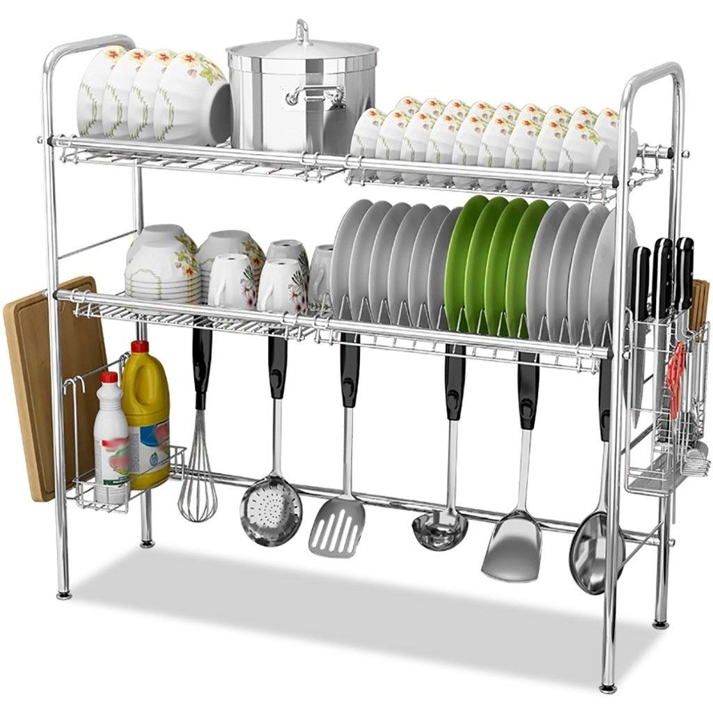 SaryEdge Dish Drainers Stainless Steel Dish Drainer,Dish Rack And Drainboard Set,2Tier,2Tier