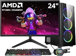 PC Gamer 3green Winner, AMD Ryzen 7 5700G, 16GB DDR4, SSD 512GB, Gráficos Radeon VEGA, Fonte 500W, Monitor 24" LED, Kit Gamer completo - GSW-24013