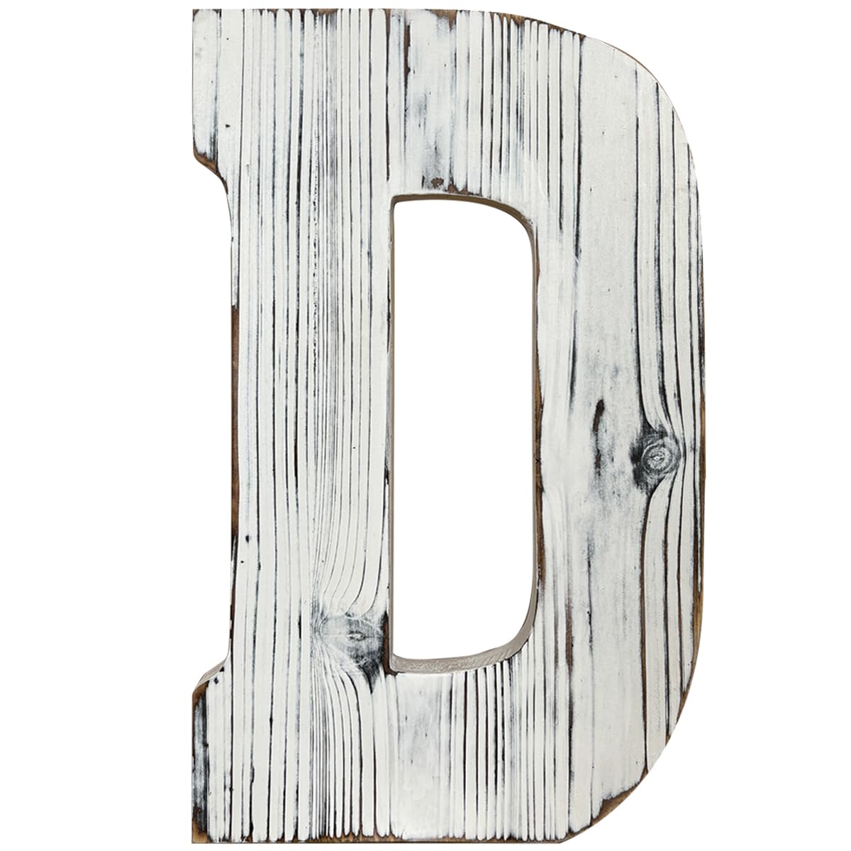 Letra de pared extragrande de 14 pulgadas, letras de madera de gran tamaño, decoración rústica, decoración de boda, libro de invitados, guardería, letra (blanco D)
