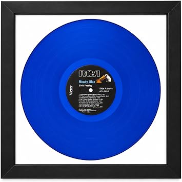 Frame My Collection Picture Disc / 12" LP Vinyl Record Frame Display White Matting Black Wooden Frame 45% UV Glass