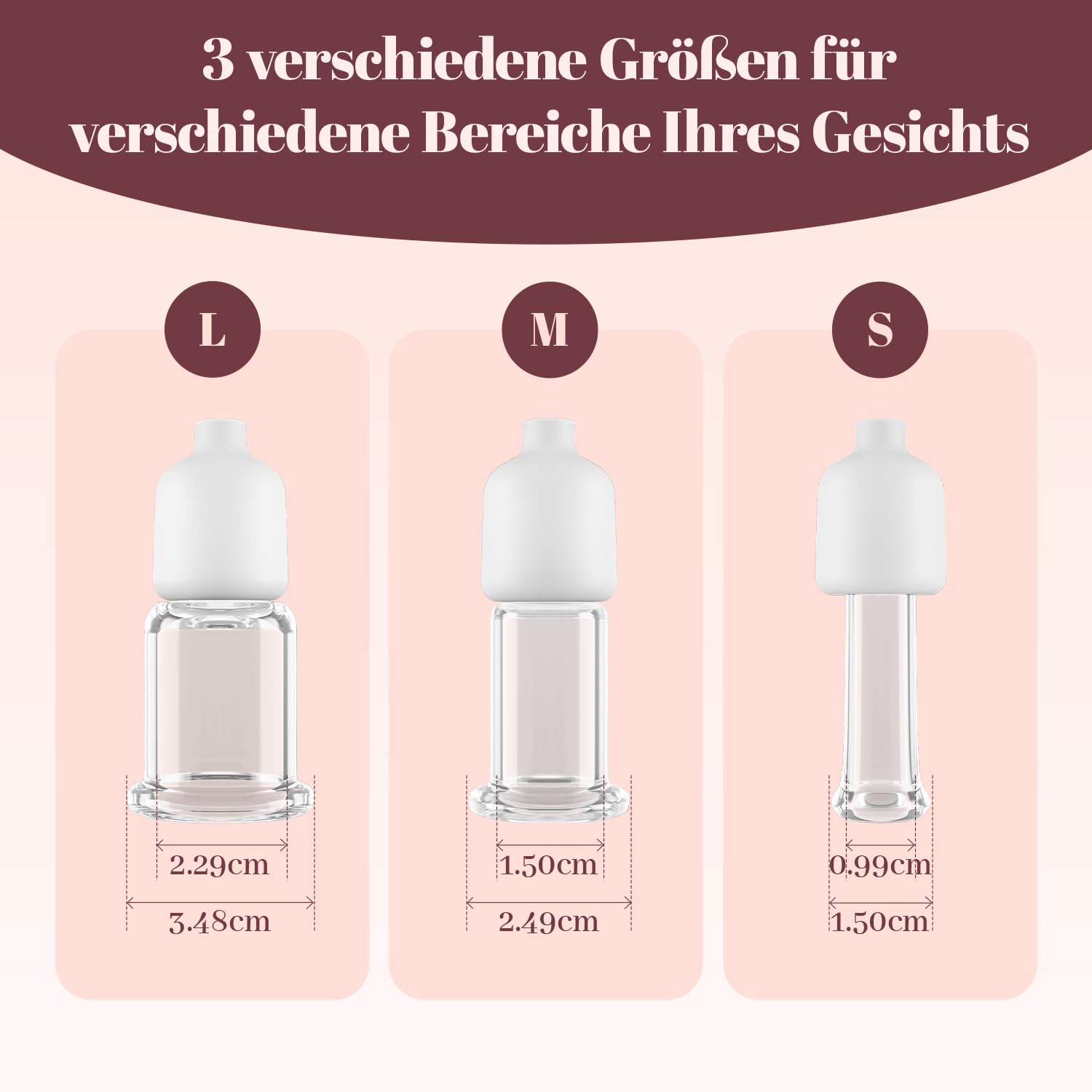 6-teiliges Elektrisches Schröpfen-Set fürs Gesicht aus Glas, 3-in-1 Gua Sha Gesichtsmassage-Werkzeuge für Augen und Nacken, 3 Größen Vakuum-Saugbecher zur Reduzierung von Cellulite und Schwellungen