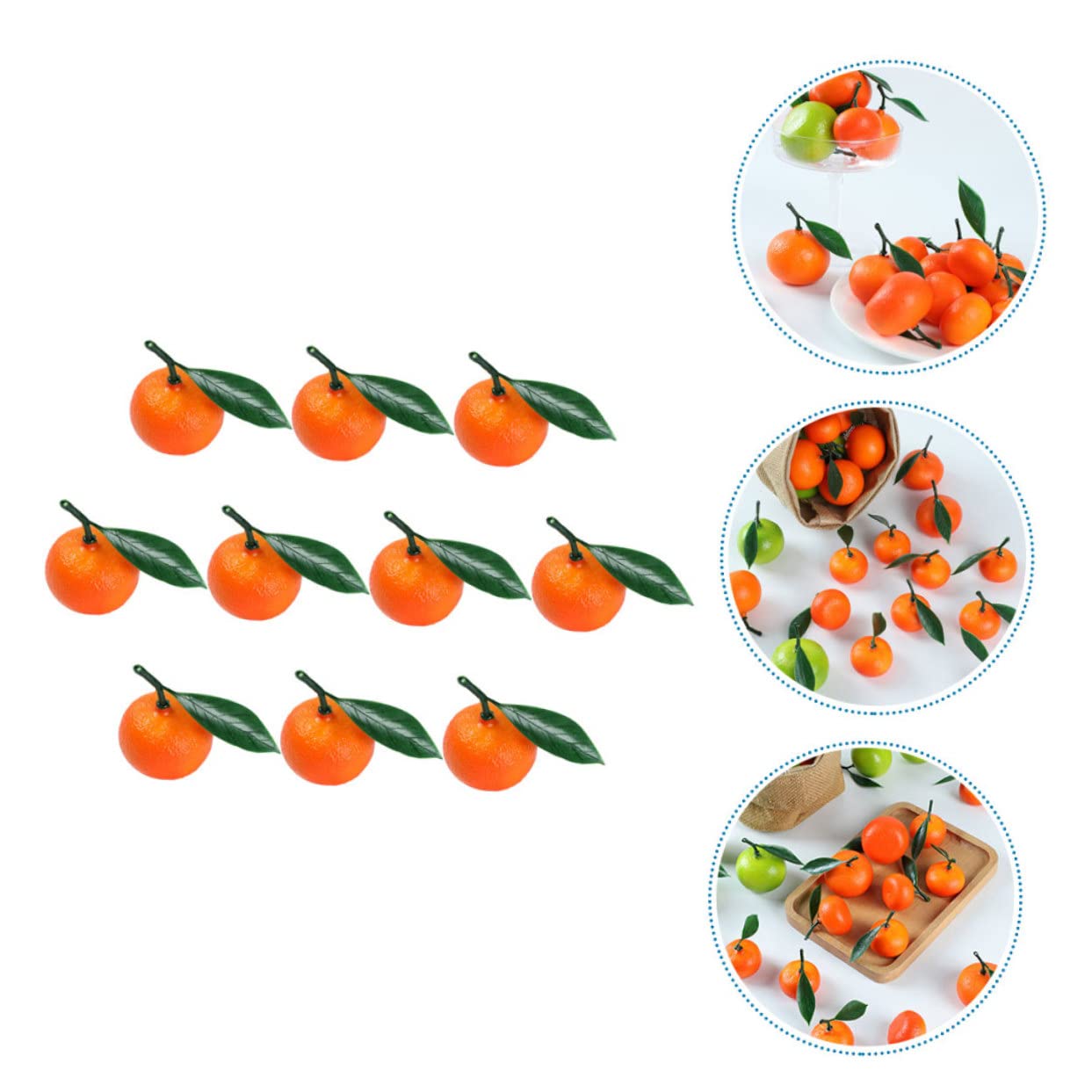 MAGICLULU 5 Sätze Modell Mit Gefälschten Orangen Obst-Modell- Kalk Zitrone Kunstobst Künstliche Früchte Künstliches Orangen-modelldekor Naturgetreue Fruchtdekorationen PVC 10 Stück * 5