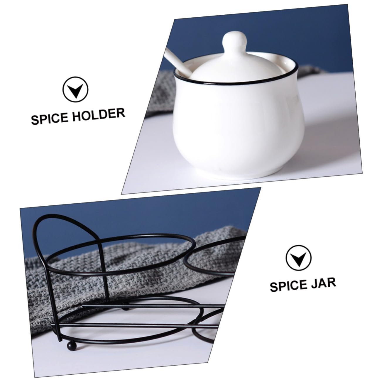 Nordische Gewürzglas Aufbewahrungsdosen 4 Stück mit Löffel und Deckel Keramik Gewürztöpfe für Küche und Gewürze