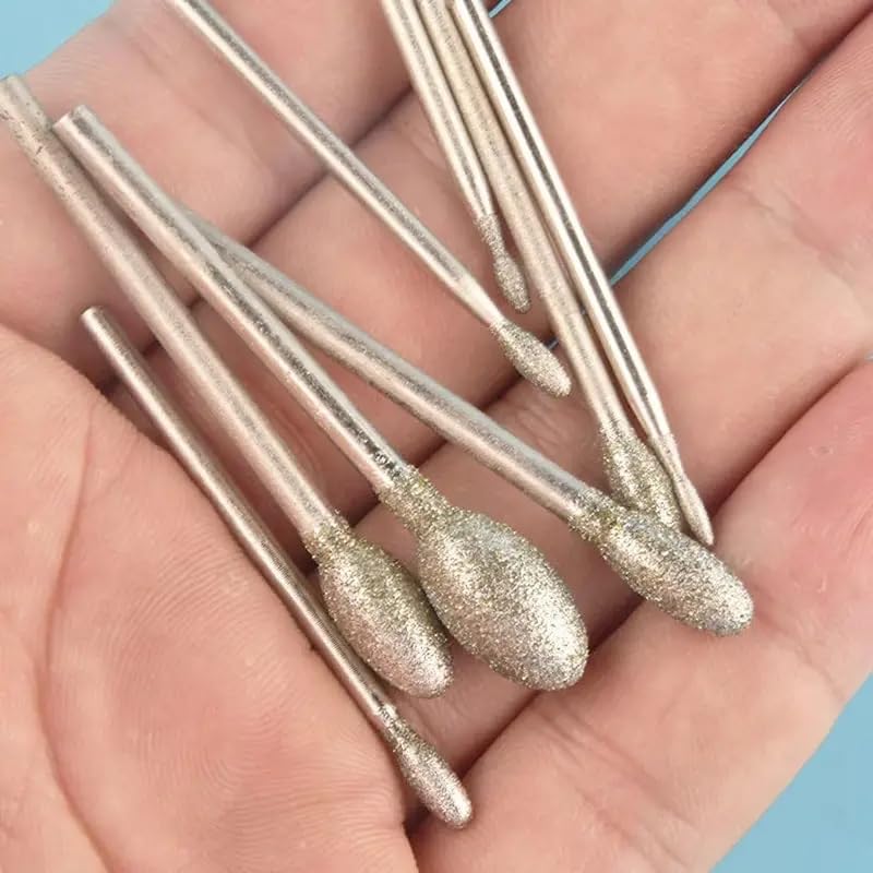 10 piezas de fresas diamantadas para herramientas rotativas miniatura 3