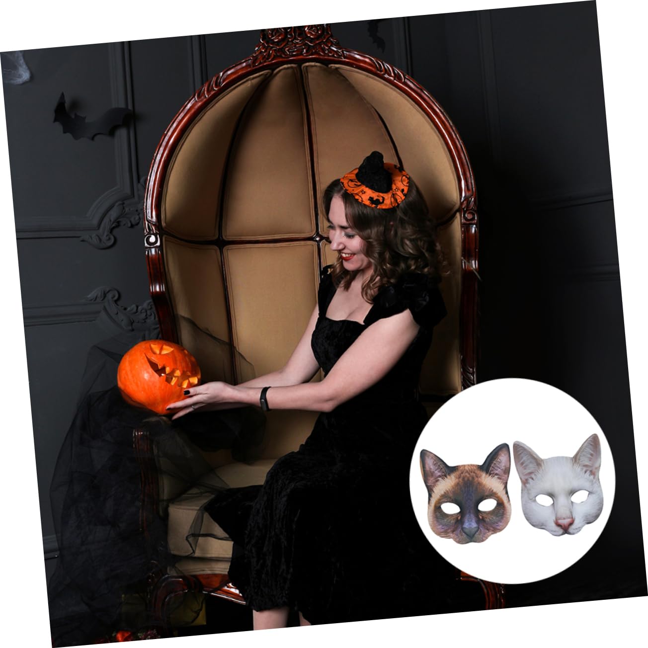 HANABASS 6 Maschere Halloween Realistiche Unisex Copri Volto Animale Halloween Decorazioni Costume Mascherato e Masquerade
