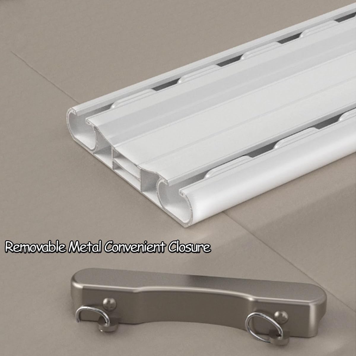 Riel De Cortina Doble Techo Barra De Aluminio Decorativa Para Sala De Estar Guía Deslizante Silencio Polea Con Hoja De Acero Guía Invisible Carril Para Divisor De Habitación(Bla