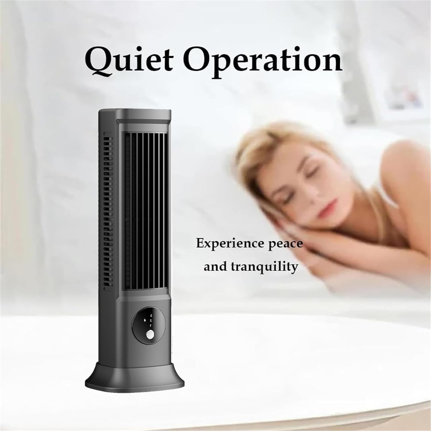Coldeez Cooling Ace, Coldeeze Cooling Ace, Cooling Ace Portable Air Cooler, Portable Air Conditioner, Quiet Cooling Fan, USB Charging Tower Fan, 3 Speeds, for Bedroom, Office, Kitchen (Gray