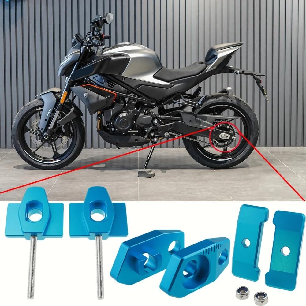 Pasuje do Cfmoto regulator napięcia łańcucha przegroda śruba blok regulacji pociągnięcia akcesoria motocyklowe napinacz łańcucha stałego biegu(Black barrier)