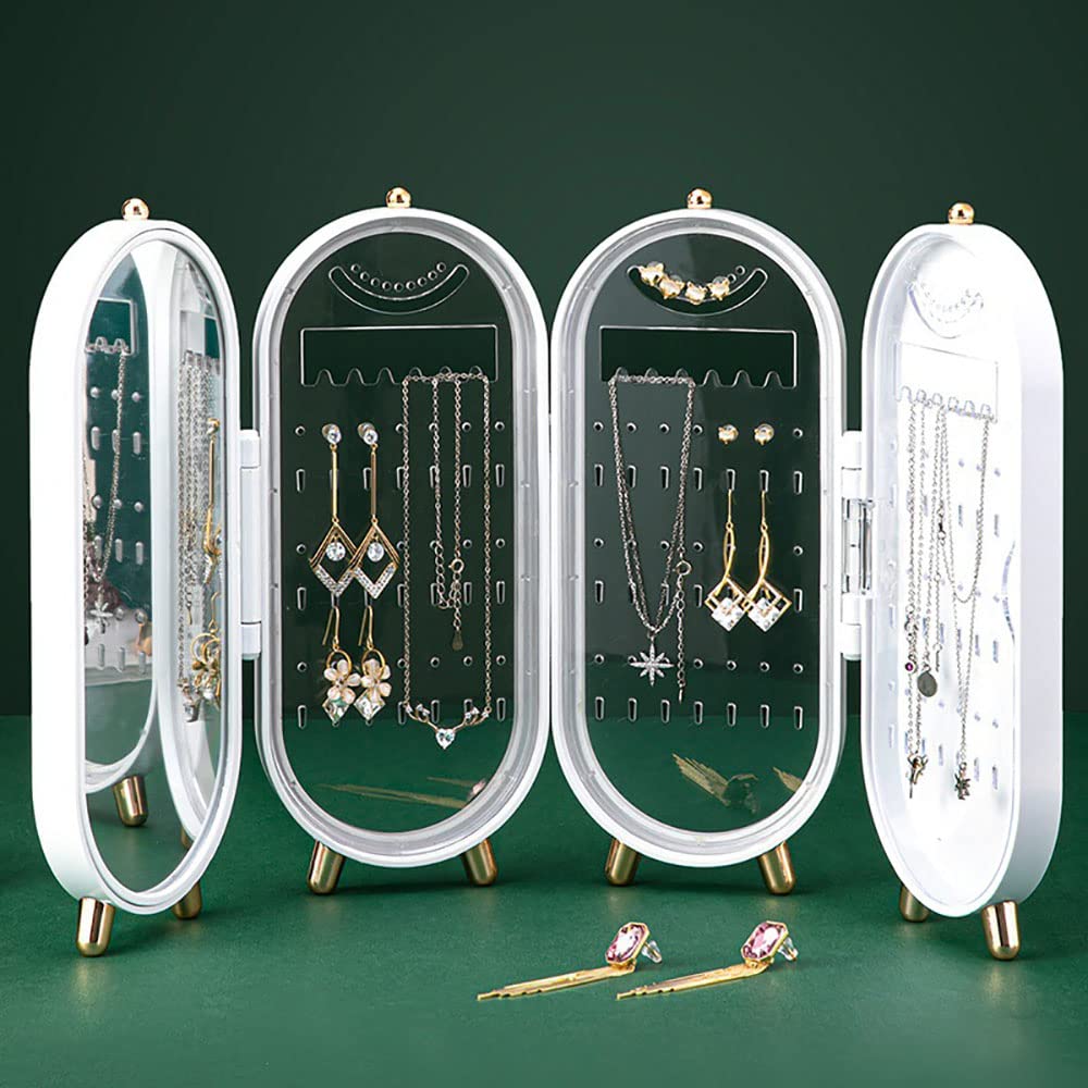 JJONEWomen's Acrylic Jewellery Box For Earring Necklace And Rings (K-White)