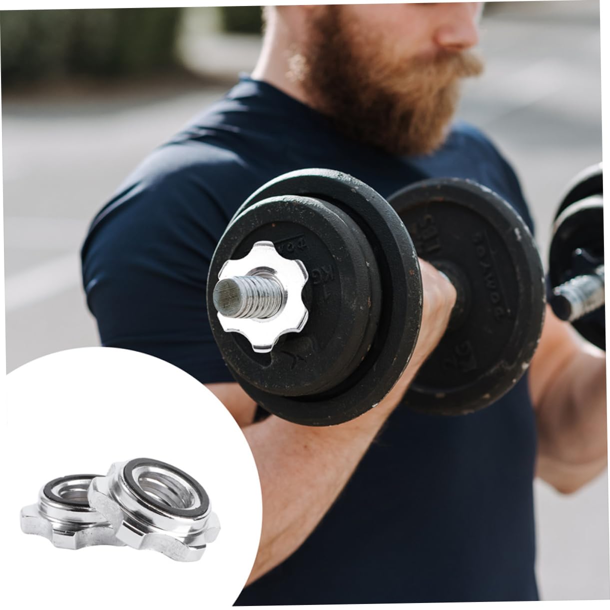 BESPORTBLE Anti-Slip Nuts for Barbell and Dumbbell Collar Light and Compact 2.5cm Commercial Gym Use