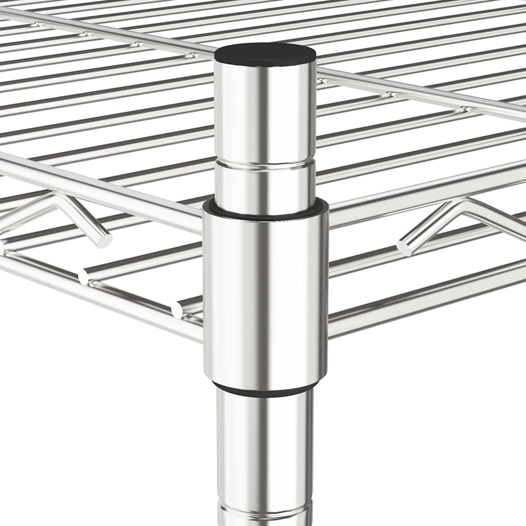 Générique Étagère de Rangement 3 Niveaux et Roues 60x35x81cm Chrome 150kg,Entreprise & Industrie,Stockage Industriel,Étagères industrielles,Argent,4.1 KG,324625