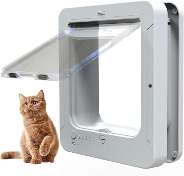 Automatic Pet Door with Microchip Technology Includes 2 Sensor Collars and Remote Ideal for Cats and Small Dogs