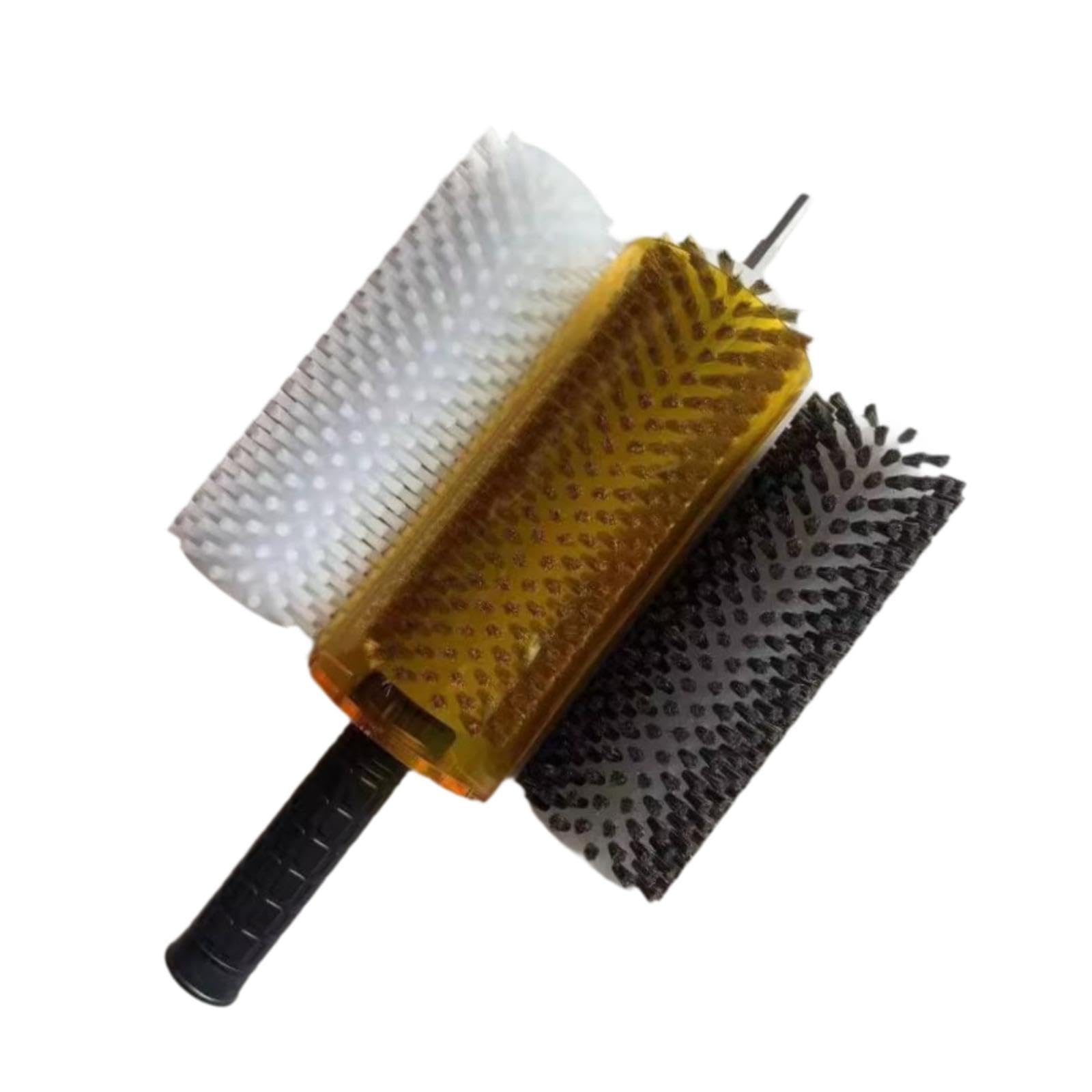 SM SunniMix Ski Waxing Brush Set with Axle Handle Cover and Three Brush Types: Nylon, Brass, Horsehair