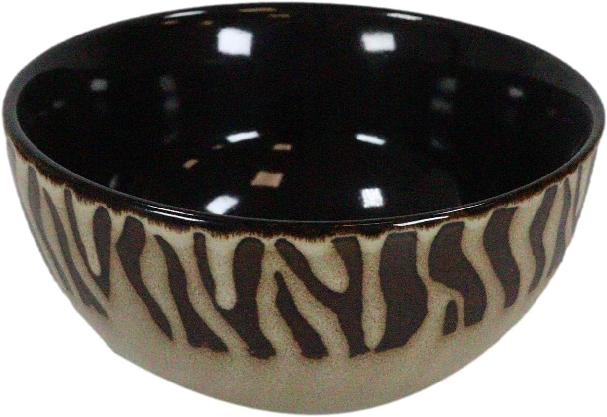 Ebros Gift Animal Wildlife Rustic Safari Grasslands Savanna Zebra Horse Print Abstract Art Soup Salad Cereal Bowl 18oz Madagascar Zebras Dinnerware Serveware Dishwasher Microwave Safe (4)